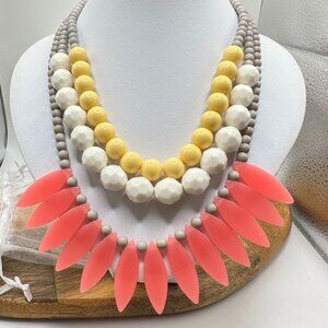 Plunder Design Jewelry Eliza Sue Necklace Multicolor Beaded Statement 80's 90's